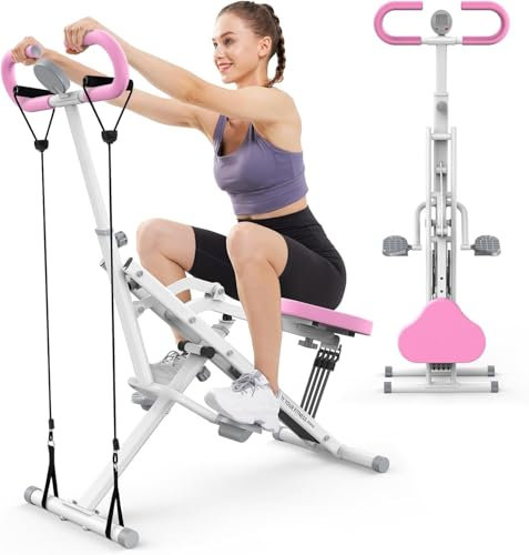 Kniebeugengerät für Heim-Fitnessstudio – Verstellbares Beintrainingsgerät mit Widerstandsbändern, faltbares Rudergerät für Cardio- und Krafttraining, 150 kg Kapazität