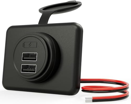 RV-USB-Steckdose DAMAVO YM1236 Panel Dual-Port-Ladebuchse, 12V-24V-Autoladegerät, weiblicher Anschluss für Auto, Bus, Boot, Fahrzeug, Marine, ATV (Aufputzmontage)
