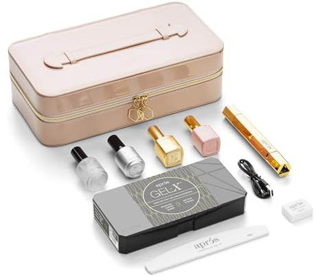 Aprés Gel-X Nail Professional Starter Kit (Sculpted Coffin Short) | 14 Sizes 00-9 w/ Half Sizes Included, Soft Gel Nail Tips Extension Kit, Exclusive Nude 2025 Edition