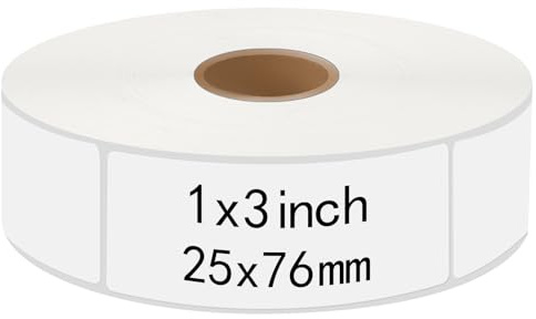 1000 Stück Gefrieretiketten, Beschriftbar Ablösbar, 25 x 76 mm, Weiß | Wasser- und ölbeständig, Selbstklebend Küchenetiketten, Rückstandsfrei Entfernbar, für Lebensmittelbehälter