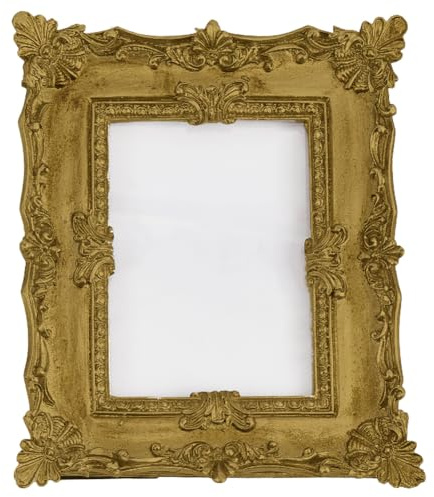 GORGECRAFT Vintage Fotorahmen Aus Antikem Kunstharz Klein Rechteckig Barock Verziert Retro Foto Requisiten Für Tischaufsteller Wandbehang Ornamente Heimdekoration Hochzeitsdekoration Fotografie Hinter