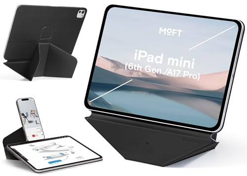 MOFT Dynamic Folio Case for iPad Mini 7 (A17 Pro, 2024) / iPad Mini 6 (2021), 8.3-Inch Magnetic Stand Case with 20+ Viewing Angles, Ultra-Slim, Auto Wake/Sleep – Jet Black