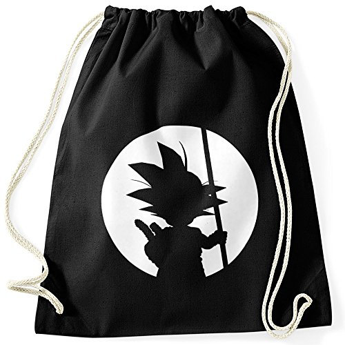 MoonWorks Turnbeutel Son Goku Dragon-Ball Moon Hipster Beutel Tasche Sportbeutel Gymsac Gymbag schwarz Unisize