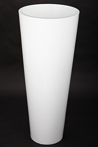 point-home Blumentopf, Pflanzkübel aus Fiberglas, weiß, 91cm - für Innen
