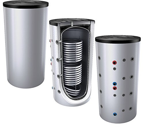 800L Pufferspeicher/Heizungsspeicher - Warmwasserspeicher für Heizungswasser, mit 2 Wärmetauschern (auch als Solarspeicher geeignet), inkl. Isolierung. Für Trinkwasser siehe emaillierte EWS8B Reihe