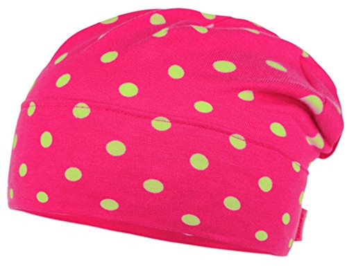 maximo Mädchen Mütze Punkte pink-grün, Gr. 41
