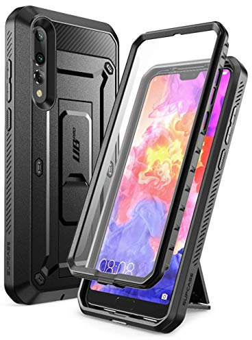 SUPCASE Unicorn Beetle Pro Case for Huawei P20 Pro (2018 Release), Full-Body Rugged Holster Cover with Built-In Screen Protector (Black)