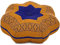 Livasia Meditationskissen Stern - Ø 30x15cm - Yogakissen mit Kapok, Pouf, Bodenkissen sternförmig Yoga Zen Meditation, Zafukissen für Garten und Balkon, Sitzkissen handgefertigt (Blau/Gelb)