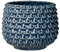 Bloomingville Blumentopf Pinecone Retro Übertopf Vintage Pflanztopf für Zimmerplanzen L (16,5 cm ø) Öffnung: 12 cm ø, petrol blau, Keramik
