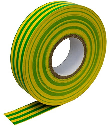 Lumonic 5 Rollen PVC Isolierband 19mm x 33m Klebeband grün/gelb Isoband I Geeignet für Elektriker und Bastler I Isolierklebeband in verschiedenen Läng