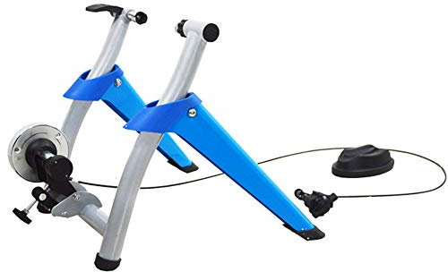 ZXCVBNAS Bike Trainer-Stand, Stationäre Magnetic Bike Fahrradständer Indoor-Trainings - Noise Reduction mit Vorderrad Riser-Block für 26 -27,5 Berg & 700C Rennrad