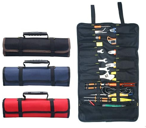 TopHomer Rote Werkzeugrolltasche 600D Oxford 22 Fächer Leer