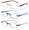 FEIVSN 3 Pack Randlose Lesebrille für Damen, Leicht Federscharnier Leser, Klassisch Elegante Künstlerische Brille UV 400 (Mix 2.25 usw.)