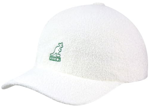 Kangol Classic Bermuda Spacecap Basecap Baseballcap Sommercap Strandcap Damen/Herren - mit Futter, Schirm Sommer Frühling-Sommer - L/XL (58-61 cm) weiß