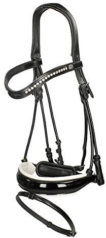 Dy'on Trense Dressage Lack rundgenäht - Schwarz-Weiß - Full/WB