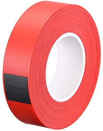 sourcing map PVC Flagging Tape 20mm x 20m/65.6ft Marking Tape Non-Adhesive Red