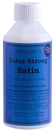 Littlefair's Barniz de madera extra fuerte para interiores – Barniz de puerta a base de agua y pintura de tiza (250 ml, satinado)
