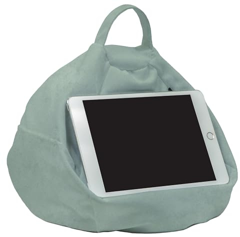 Rooms By Me Mint Velor Tablet Stand Cushion for Tablets, eReaders, Smartphones and Books with Accesories Pocket | UK Made | Over 50 Designs