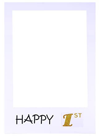 Holibanna Happy 1Th Jubiläum Fotobooth Requisiten DIY Papier Geburtstagskabine Requisiten für Party Favors Dekoration Liefert