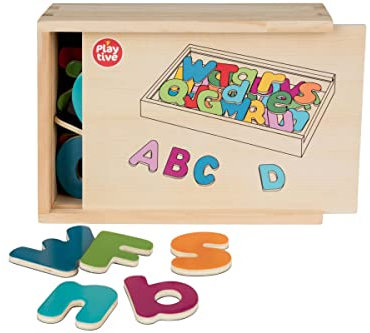Playtive Holzmagnete Buchstaben Holzspielzeug für Kinder ab 3 Jahren