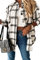 HVEPUO Veste chemise à carreaux Shacket à manches longues Chemisier Manteau en flanelle, a-noir, M
