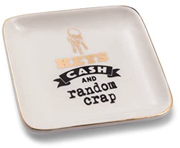 Keys Cash & Random Crap Ceramic Trinket Tray Sentimental Gift Idea 280000029
