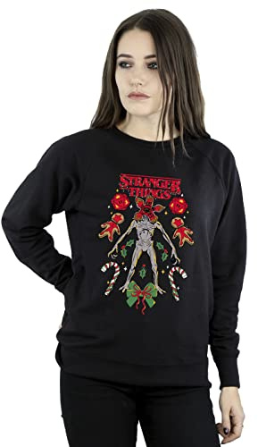 Absolute Cult Netflix Women's Stranger Things Christmas Demogorgon Sweatshirt Black XX-Large