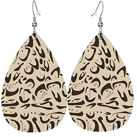 Clouded Leopard Fell Lederohrringe Doppelseitig bedruckte Teardrop Dangle Eardrops für Frauen Teen Girls