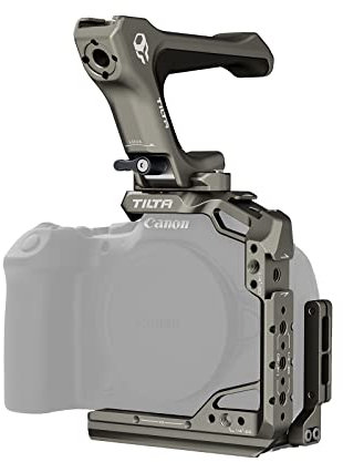Tilta Halbkamerakäfig Leichtgewicht-Set, kompatibel mit Canon R6 Mark II, Film-Set mit Griff oben, Schienenbefestigung – Titangrau TA-T45-B-TG