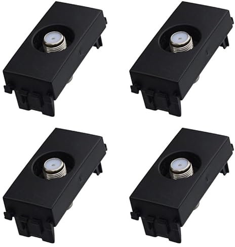 4 Pezzi Presa TV SAT Satellitare, Compatibile Con Vimar Arke, Colore Nero