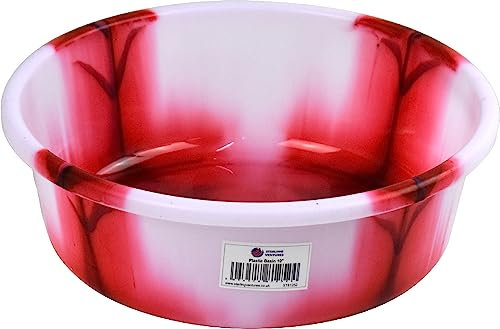 Tie-Dye Colour Plastic Round Wash Basin (Red, 2.6L 10 Approx)