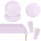 53PCS Papiergeschirr Helles Lila Papier Geschirr Set Party Weihnachts Party Geschirr Set,Lila Tischdecke Rechteckig,Pappteller,Servietten,Pappbecher für Geburtstag,Hochzeiten,Weihnachten Dekoration