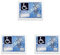 Quattroerre 1609 Carte de Stationnement pour Handicapé (Lot de 3) bleu
