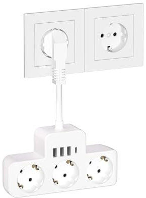 Netzteile, USB-Steckdose-Erweiterung, 3-Wege-Steckdose, mit 4 USB-Ports, 7-in-1-Steckdose-Adapter, mit USB-Kabel, Haus-, Haus- und Büro-Nutzung