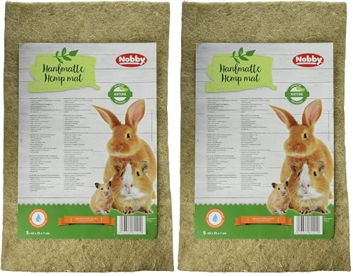 Nobby Hanfmatte für Hamster Nager, 40 x 25 x 1 cm, 1 Stück (Packung mit 2)