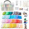 Polymer Clay, 50 Farben Ton Set, Creative Modelliermasse Kit, Nicht Klebrig, Ungiftig, DIY Knete mit Sculpting Tools und Schmuck Zubehör, Ideal Weihnachten und Geburtstagsgeschenke für Kinder