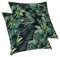 ggaimwf 45x45cm Blatt Kissenbezüge Modern Grüne Blätter Dschungel Tropische Kissenbezüge aus Leinen mit unsichtbarem Reißverschluss für Esszimmer Bett Wohnzimmer Sofa Terrasse Garten Kissen 2er-Set