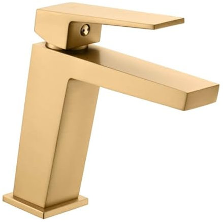 IMEX - Grifo de lavabo monomando de baño para agua fría/caliente serie ART Oro Cepillado - BDAR025-1OC