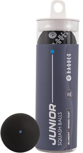 Raquex Squashbälle im 3er-Tube – 4 Geschwindigkeitsoptionen – Elite Doppelgelb, Intermediate Gelb, Rot Squashbälle Anfänger, Junior Blau. Von der WSF zugelassener Squashball