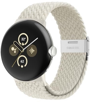 Elastisches Geflochtenes Armband - Kompatibel Mit Google Pixel Watch 2/3 41mm, Verstellbares Nylonarmband (Sternenlicht)