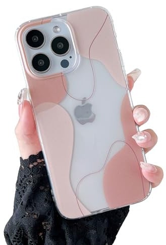 DEFBSC Compatible with iPhone 13 Pro Max Case, Transparent Color Mix Aesthetic Design Soft TPU Bumper Slim Thin Shock-Absorbing Protective Phone Cover - Brown
