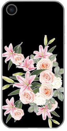 Coque Transparente Design pour Apple iPhone, imprimée en France, Lys et Roses (iPhone XR)