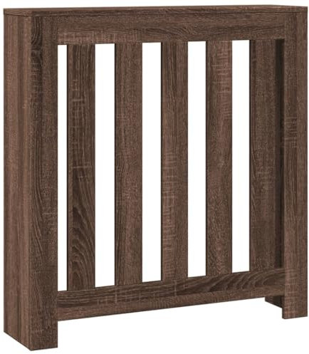 Gecheer Brown Oak Engineered Wood Radiator Cover Cabinet with Shelf, 78 x 20 x 82 cm - Modern Decor for Living Room Model852732