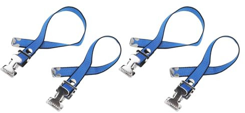 4 Stück Trockenbau Stelzen, Sancos Aluminium Stelzen, Trockenbau Stelzengurte, Flexibles Nylon Aluminiumlegierungs Schnallengurt Set (Blau)