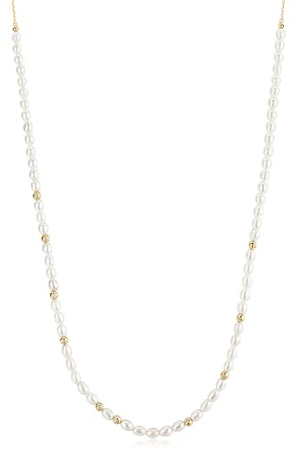 ANIA HAIE Damen Halskette CHIC CREATOR aus 925 Sterling Silber, verziert mit 78 Süßwasserperlen und 38 Zirkonia, Länge: 38 cm + 28 cm Verlängerung, inkl. Geschenkverpackung