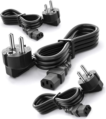 6Fuß(3m) AC Netzkabel, 3-poliges C13 Netzkabel Kompatibel mit Sony PlayStation 4 Pro CUH-7000 Series, PlayStation PS3 Erste Generation(Fett), Xbox360 1. Generation(Fett), 1Stück