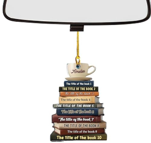 Christbaumschmuck für Bücher, Christbaumschmuck für Bücher | 2D Acrylbuch Thema Anhänger für Christbaumschmuck, Büchermotiv-Ornamente für Weihnachtsbaumdekoration, Autoanhänger