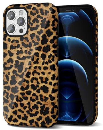 Svanove Cheetah Print Phone Case for iPhone 12 Pro Max Case Girly Trendy Leopard Pattern, Retro Cool Animal Print, Luxury Cute Case for Women, Aesthetic Y2k Hard Shell Plastic, Brown Fall