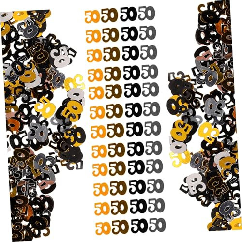 PRETYZOOM 1200 Stück 50 Dekoration Konfetti Neon Auto Golddekor Geburtstagsdekorationen Feierlichkeiten komfetti jahrestag geschenkverpackungen Hochzeitstag Geburtstag Konfetti Zahl Konfetti