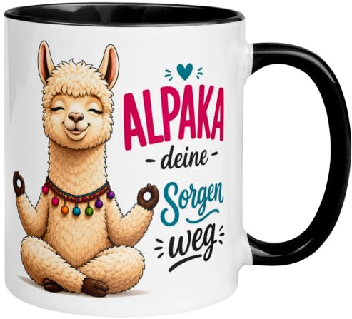 Tasse Alpaka deine Sorgen weg | Anti Stress Relax Meditation Chill Geschenk